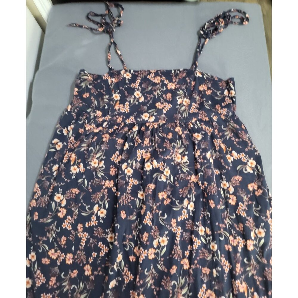 Old Navy Women's M Tie-Shoulder Floral Split Front Midi Swing Dress Festival - Picture 4 of 12